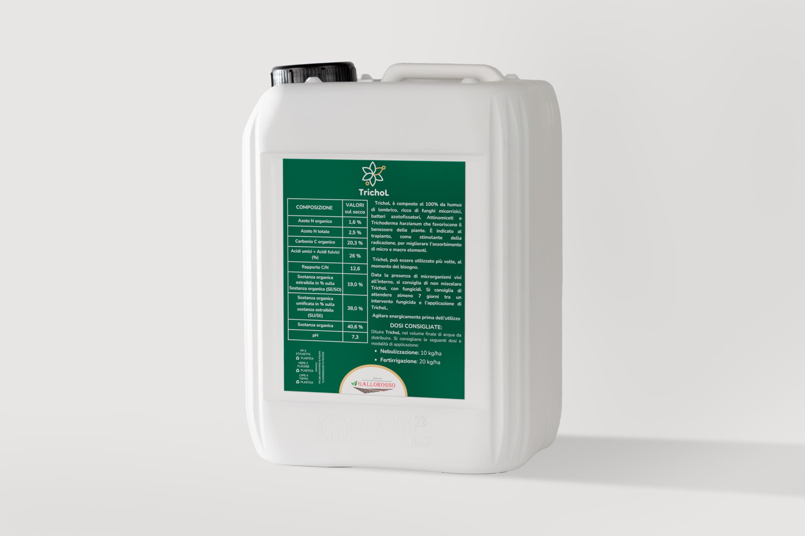 TrichoL - Inoculo funghi micorrizici - Humus di lombrico liquido con Trichoderma harzianum - Stimola lo sviluppo delle radici (5 kg)