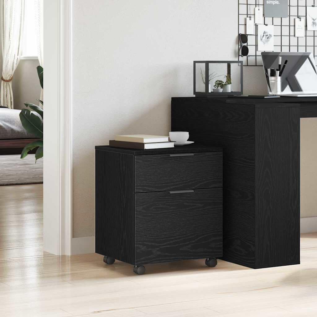 Genérico Gabinete para Archivos con cajón Roble Negro 45 x 38 x 54 cm,Mobiliario,Armarios y almacenamiento-862771