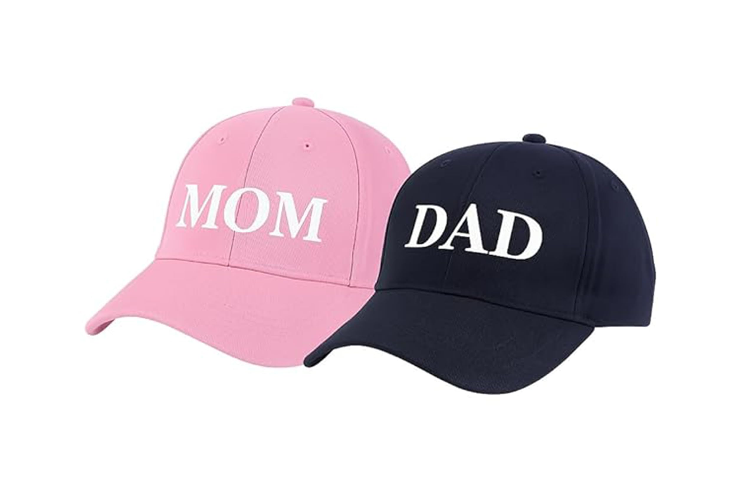 Mom Dad Couple Caps Set | Adjustable Cotton Caps for Men & Women | Baby Shower, Maternity Photoshoot, Gift for Couples (Pink & Black)-image-5