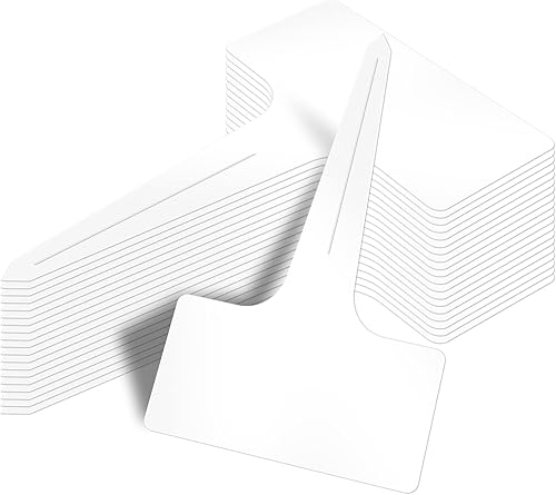 AMORNING 100 etiquetas de plantas tipo T resistentes al agua fabricantes de plantas de plástico grueso 24 x 39in color blanco AMORNING 100 etiquetas de plantas tipo T resistentes al agua fabricantes de plantas de plástico grueso 24 x 39in color blanco