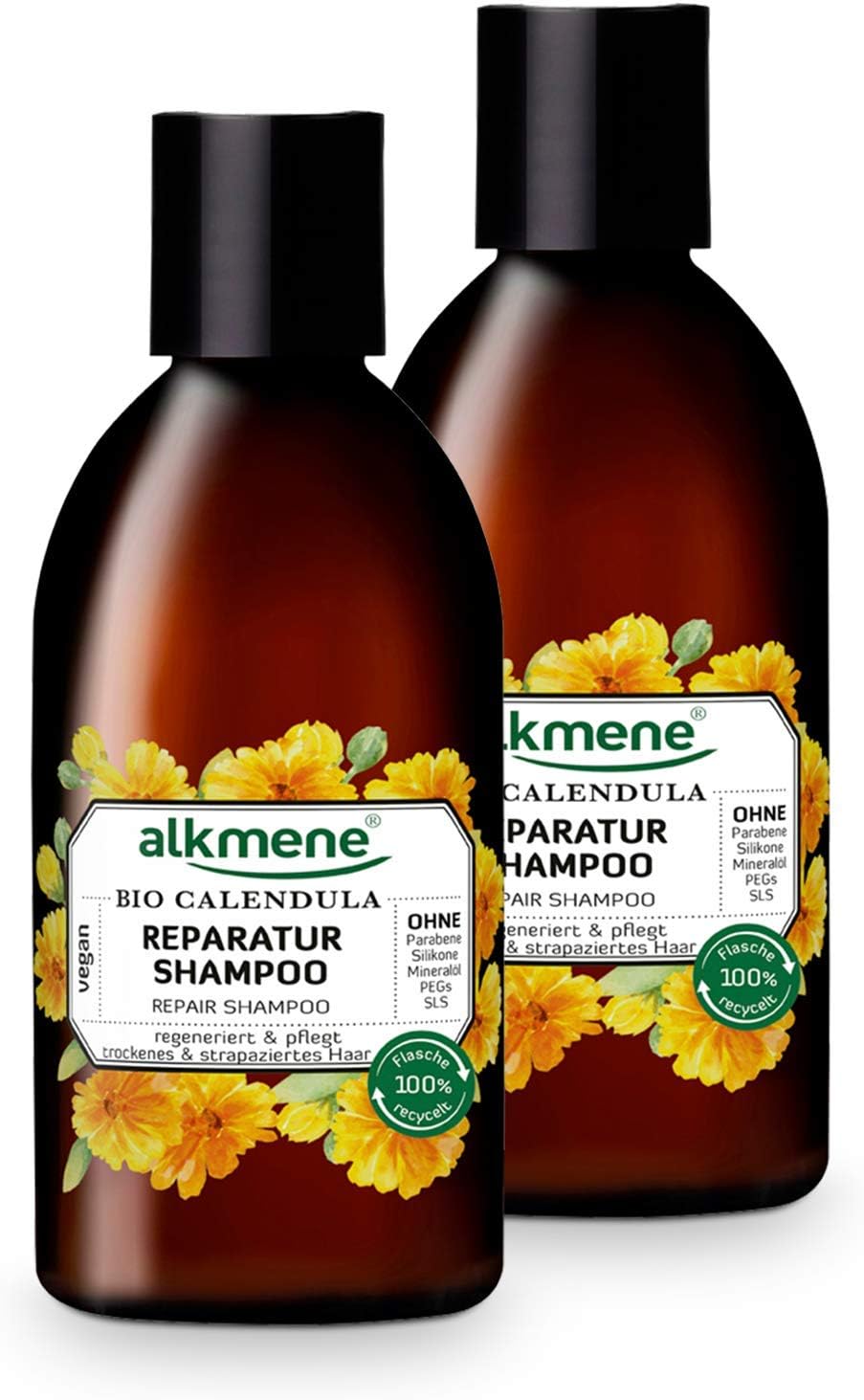 AlkmeneRepair Shampoo with Organic Calendula for Dry and Damaged Hair 250 ml Pack of 2 x 250 ml