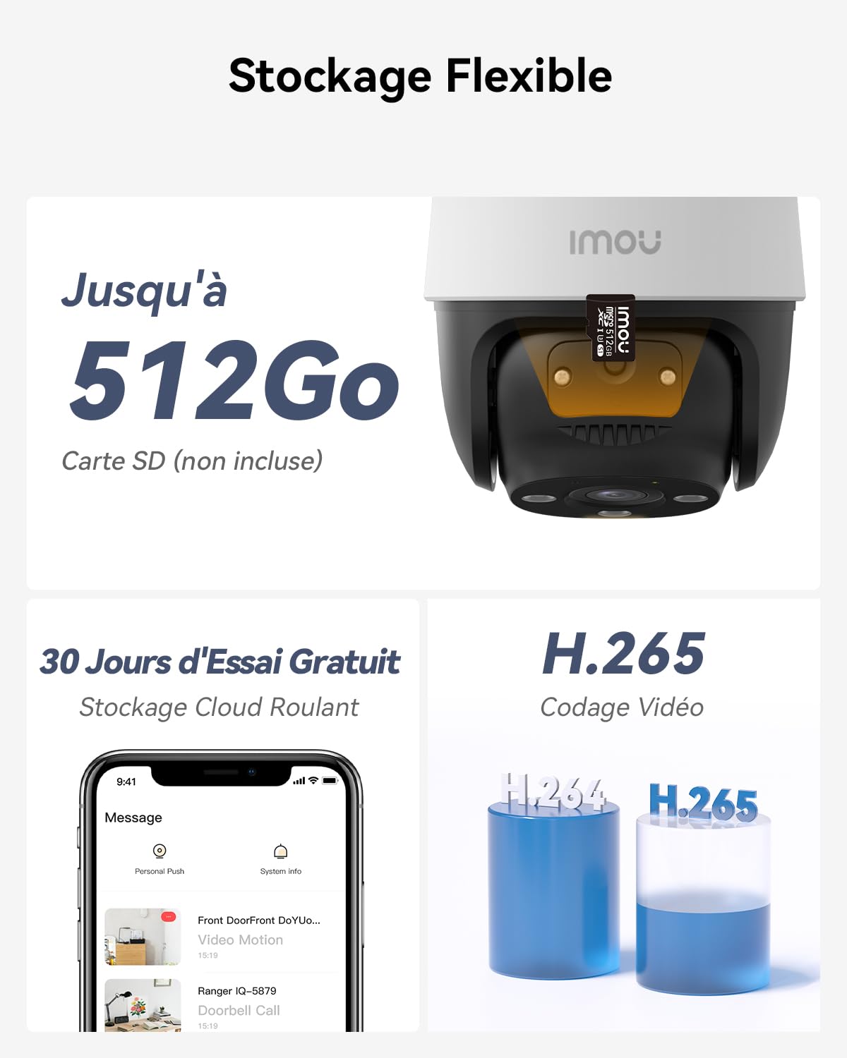 Imou 2K 3MP Caméra Surveillance WiFi Extérieure 360° Vision Nocturne Couleur 30M IP66