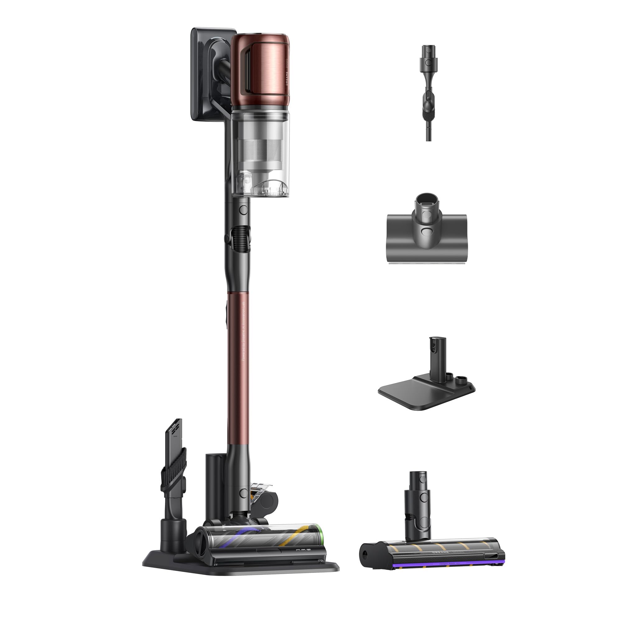 dreame V30 Akku Staubsauger, 0 mm Kantenreinigung, 30000Pa/330 AW Saugkraft | Anti-Verwicklung, 90° klappbar, 4-fach ausziehbar, Reinigung von Hochflorteppichen und Hartböden, bis zu 90 Min. Laufzeit