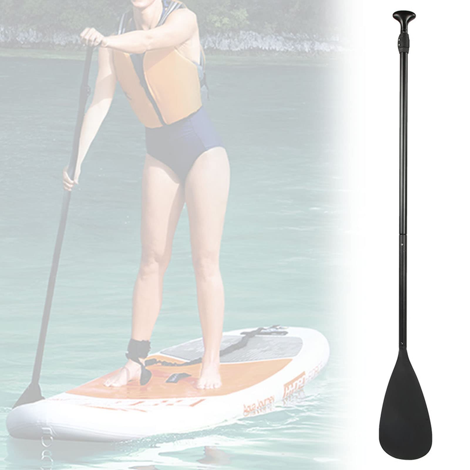 Leapiture Paddle Boating Paddle Surfboard Paddle Detachable Extendable Paddle Oar Stand Up Paddle Board for Surfing Boat Kayak Canoeing Black
