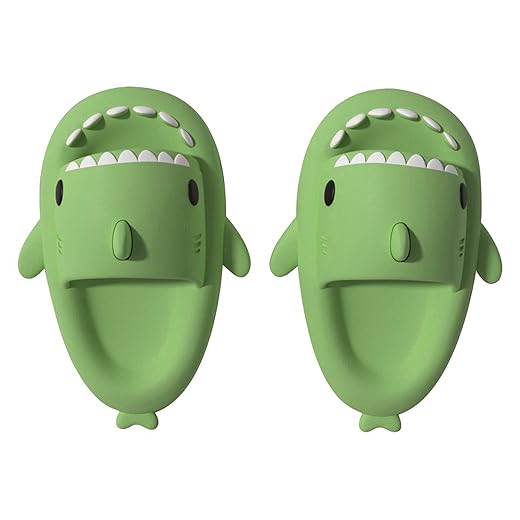 Cysincos Shark Slides for Women and Men Anti-Slip Open Toe House Shark Slippers Casual Slide Sandals