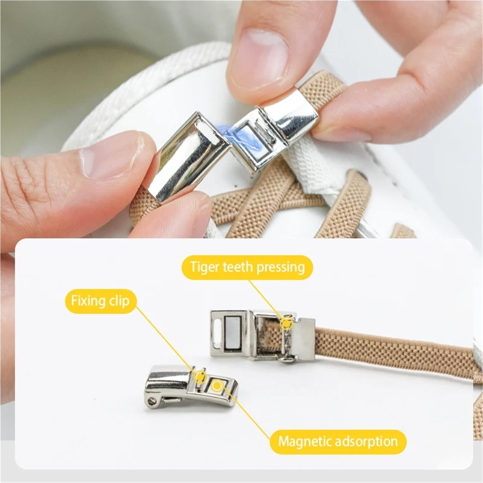 Kordel-Endkappen, 5 Sets, Schnürsenkel, Schnalle, Metall-Schnürsenkel, magnetisch, Zubehör, Schnürverschluss, DIY-Sneaker-Kits