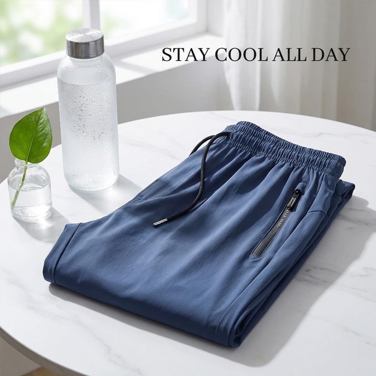 Pantalones deportivos para hombre con bolsillos con cremallera, para entrenamiento, gimnasio, correr — view 3