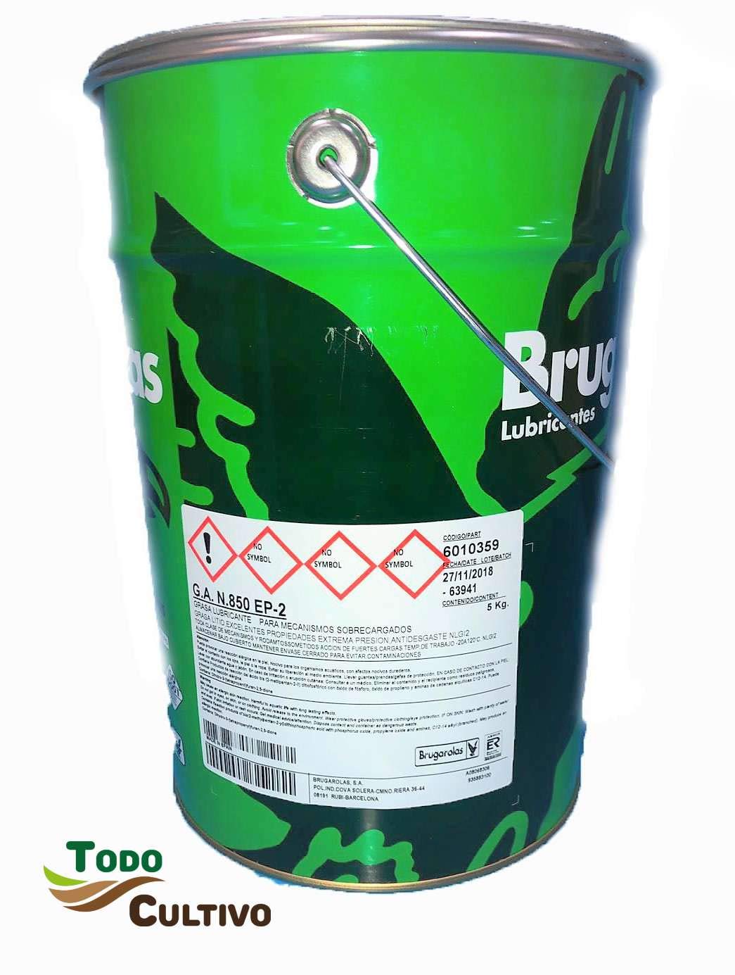 Grasa Litio Águila n850 EP-2. 5 Kilos. Especial para mecanismos y automatismos sobrecargados.