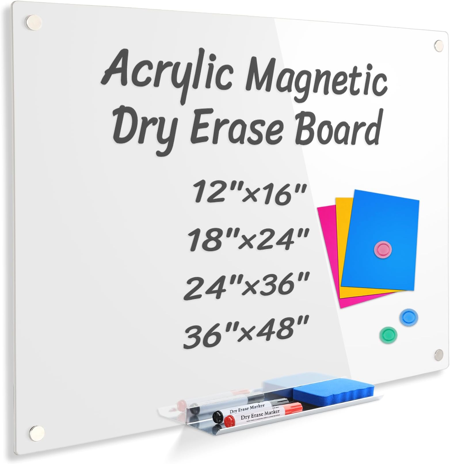 Acrylic Dry Erase Board for Wall, White Board 48