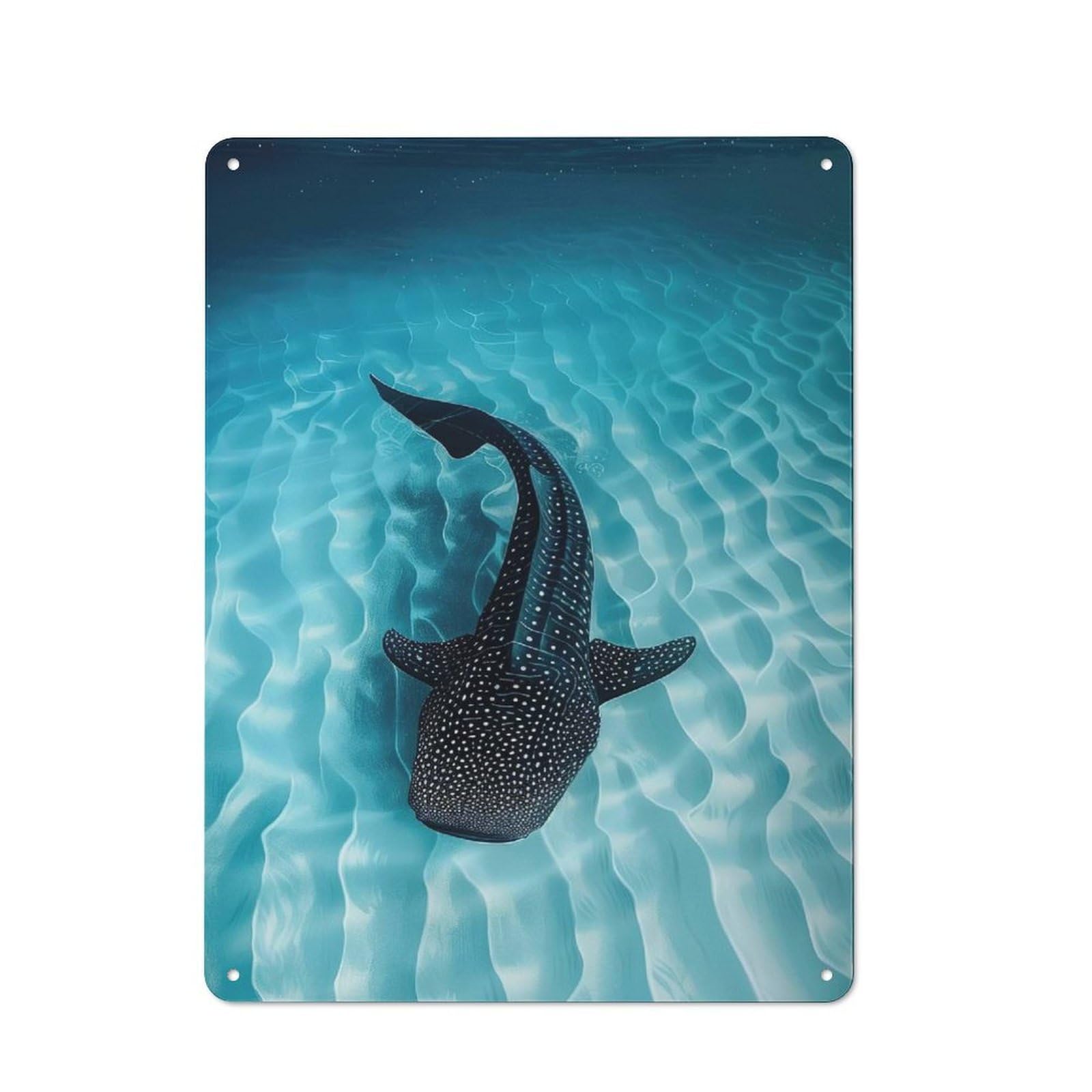 Junmoney Whale Shark Tin Sign 40X30cm With For Garage Wall, Retro Decor, For Kitchen, Dining Room And Home Bar Wall Decor