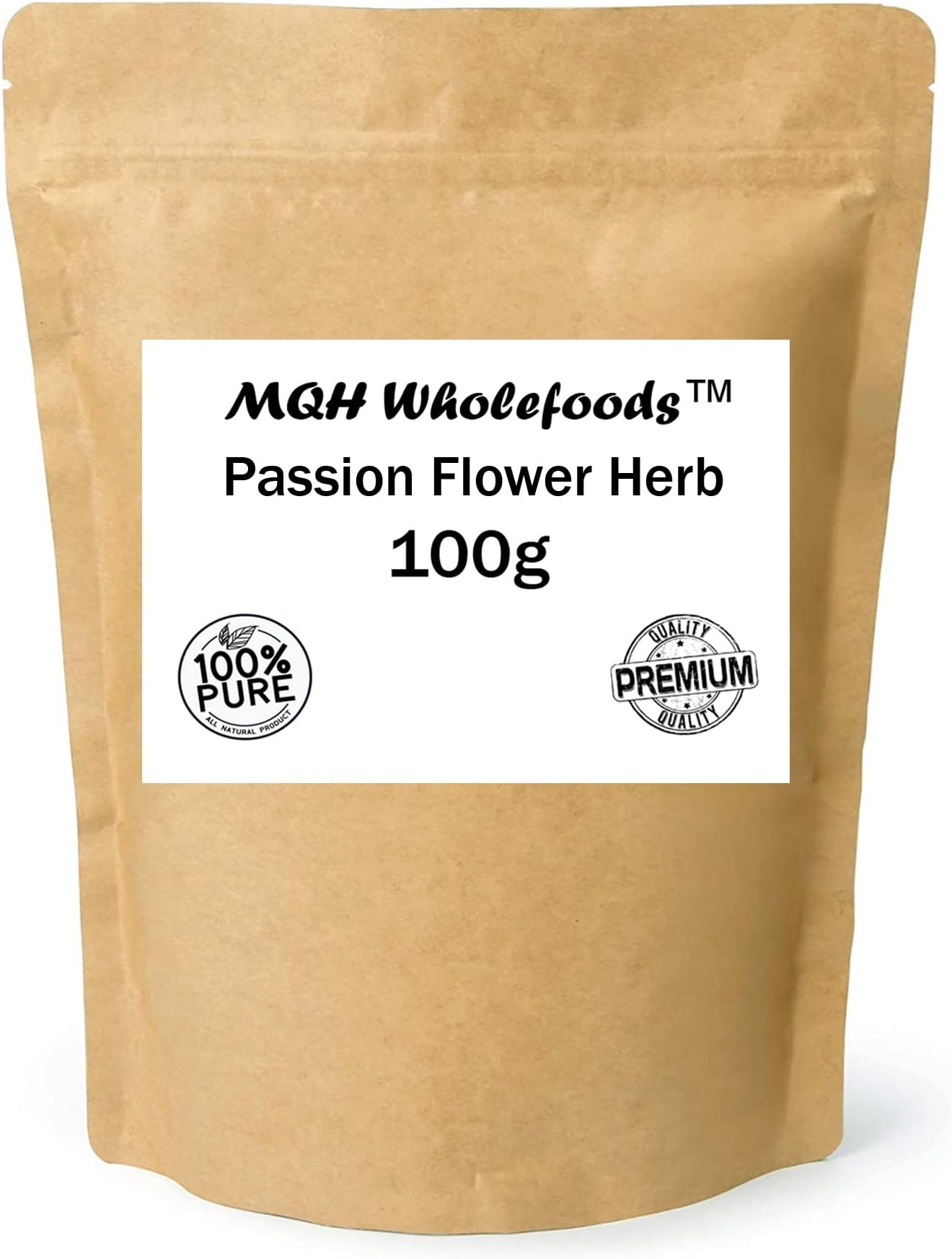 MQH Wholefoods™ Passion Flower Herb Herbal Tea Decaf Choose From 50+ Varieties Single And Mixed Blends (100g Passion Flower Herb)