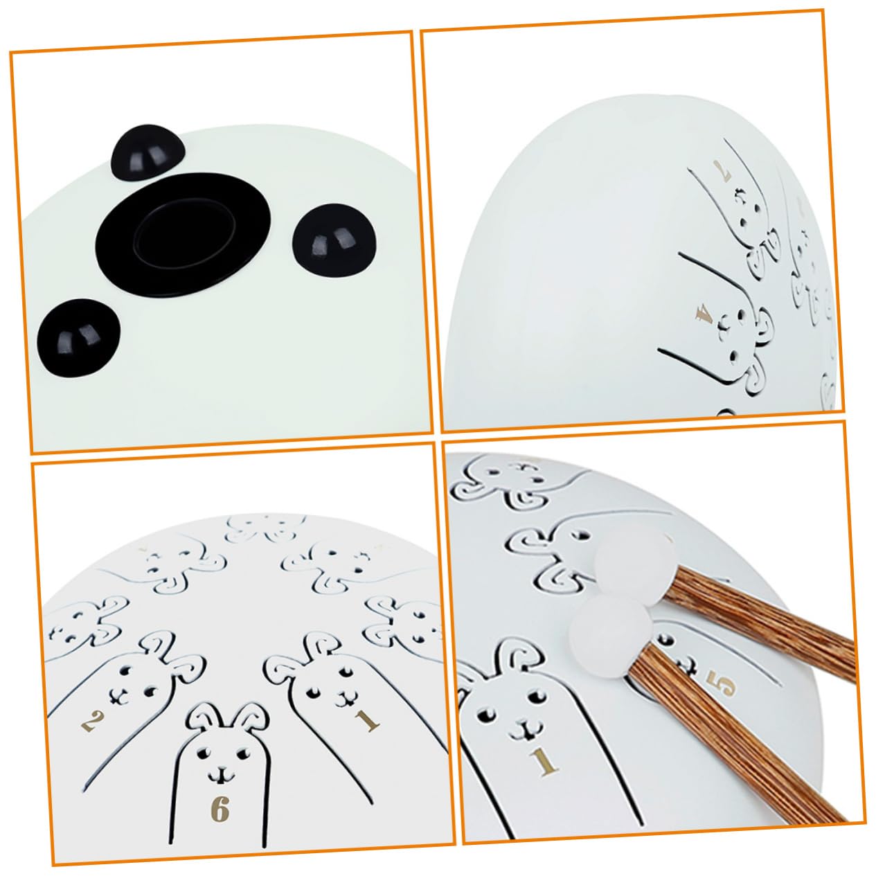 HANABASS 1 Set Zodiac Steel Tongue Drum Decorative Percussion Instrument for Beginners Sturdy with Crisp Sound for Meditation and Music Lovers Rabbit