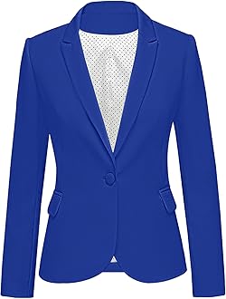 LookbookStoreWomens Notched Lapel Pockets Button Work Office Blazer Jacket Suit