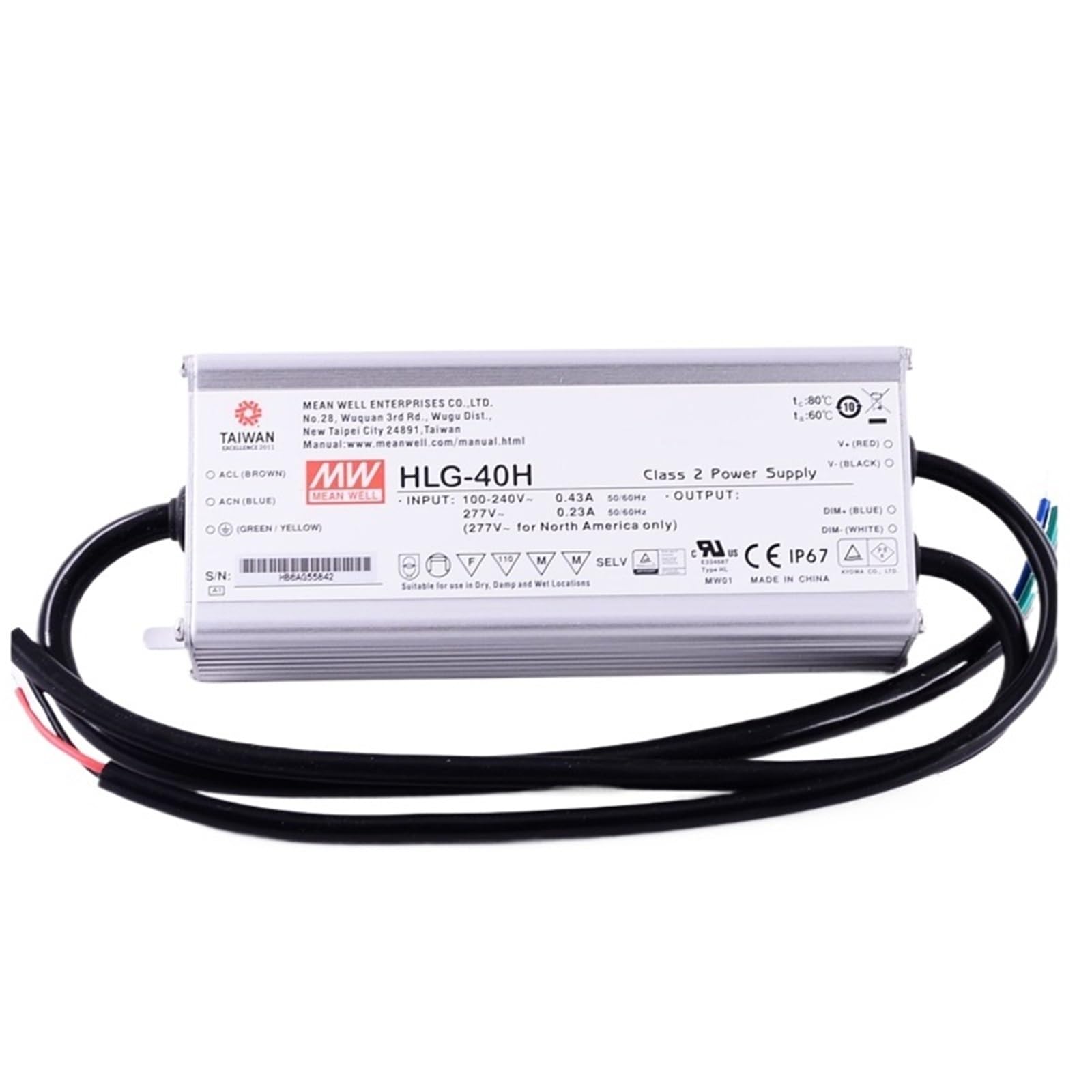 HLG-40H-24B , 40W Constant Voltage Constant Current LED Driver