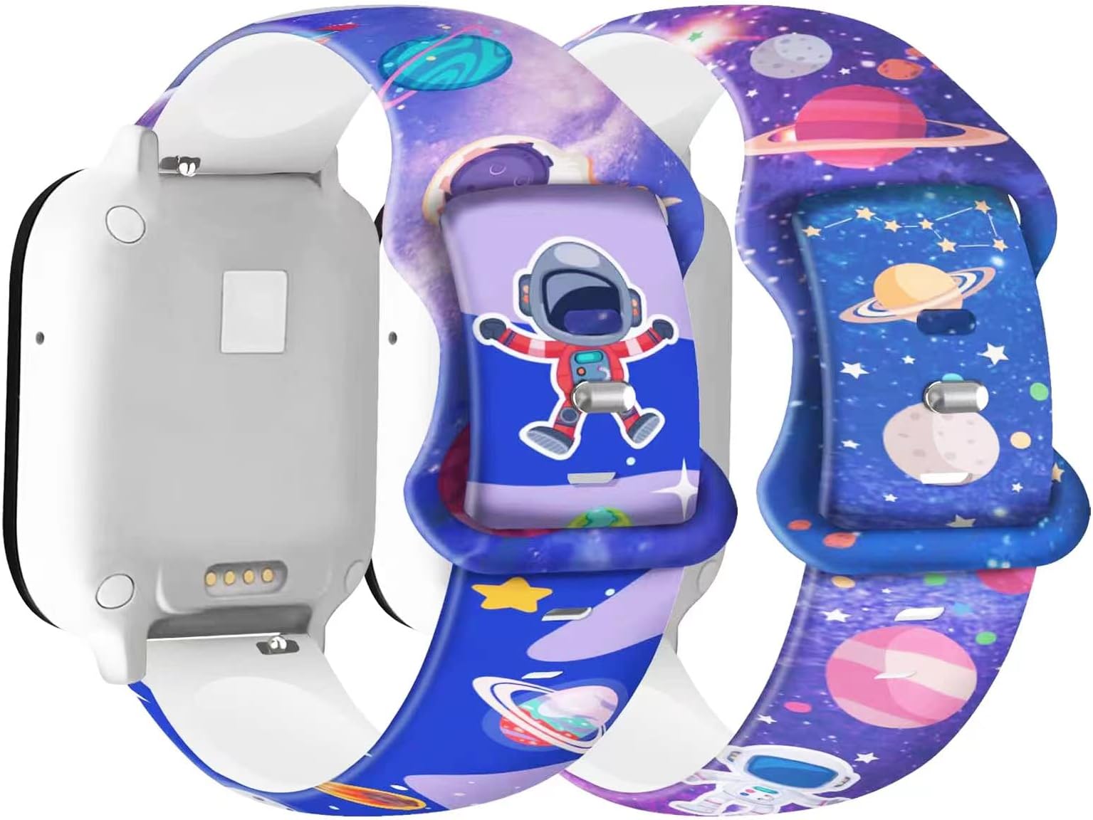 WOWYA 2 Pack Bands Compatible with Gizmo Watch Band Replacement for Kids, 20MM Band Colorful Pattern Breathable Soft Silicone Wristband Straps for Verizon Gizmo Watch 2/1