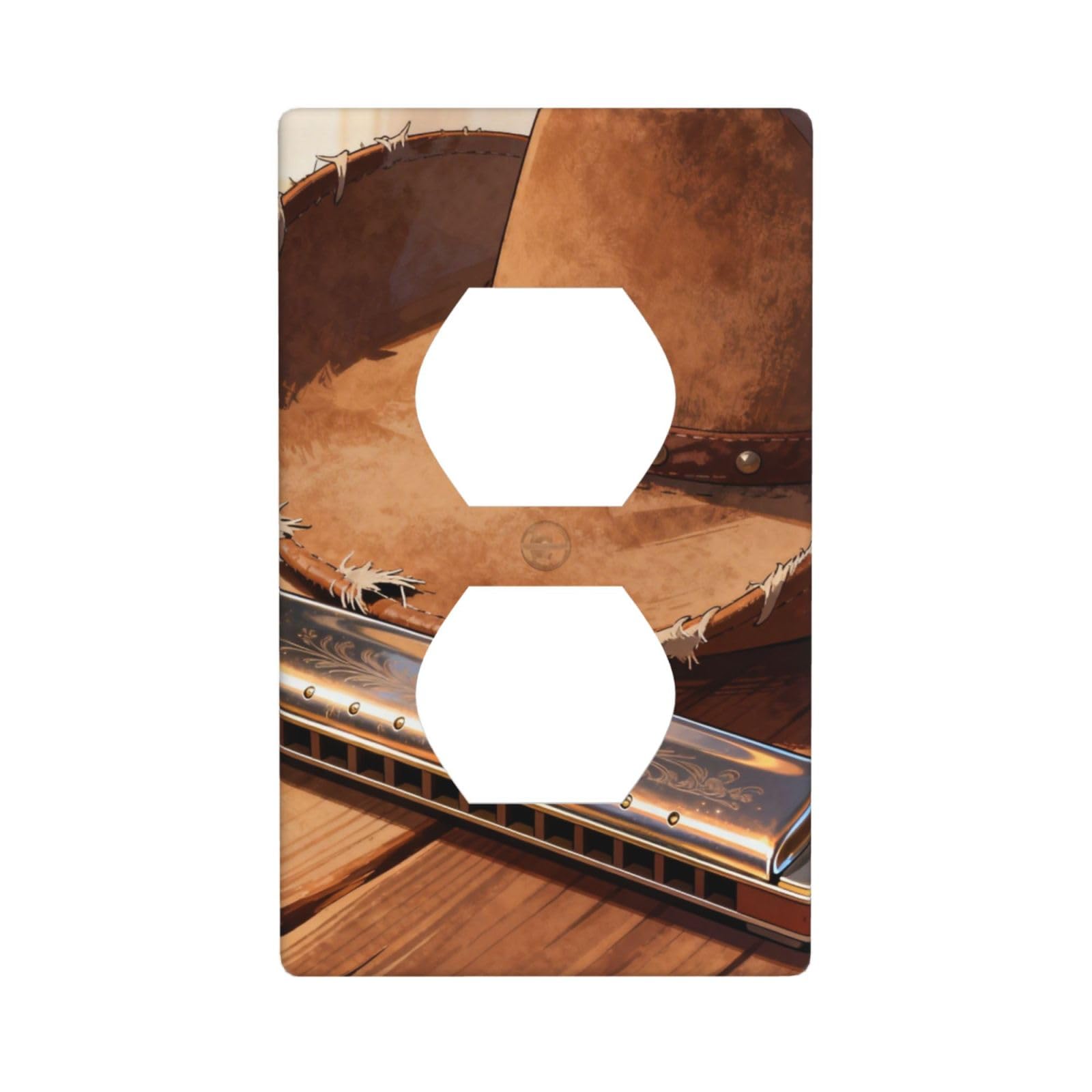 Harmonica Cowboy Hat Unbreakable Polycarbonate Switch Plate-1 Gang Screwless Wall Plate for Home Office