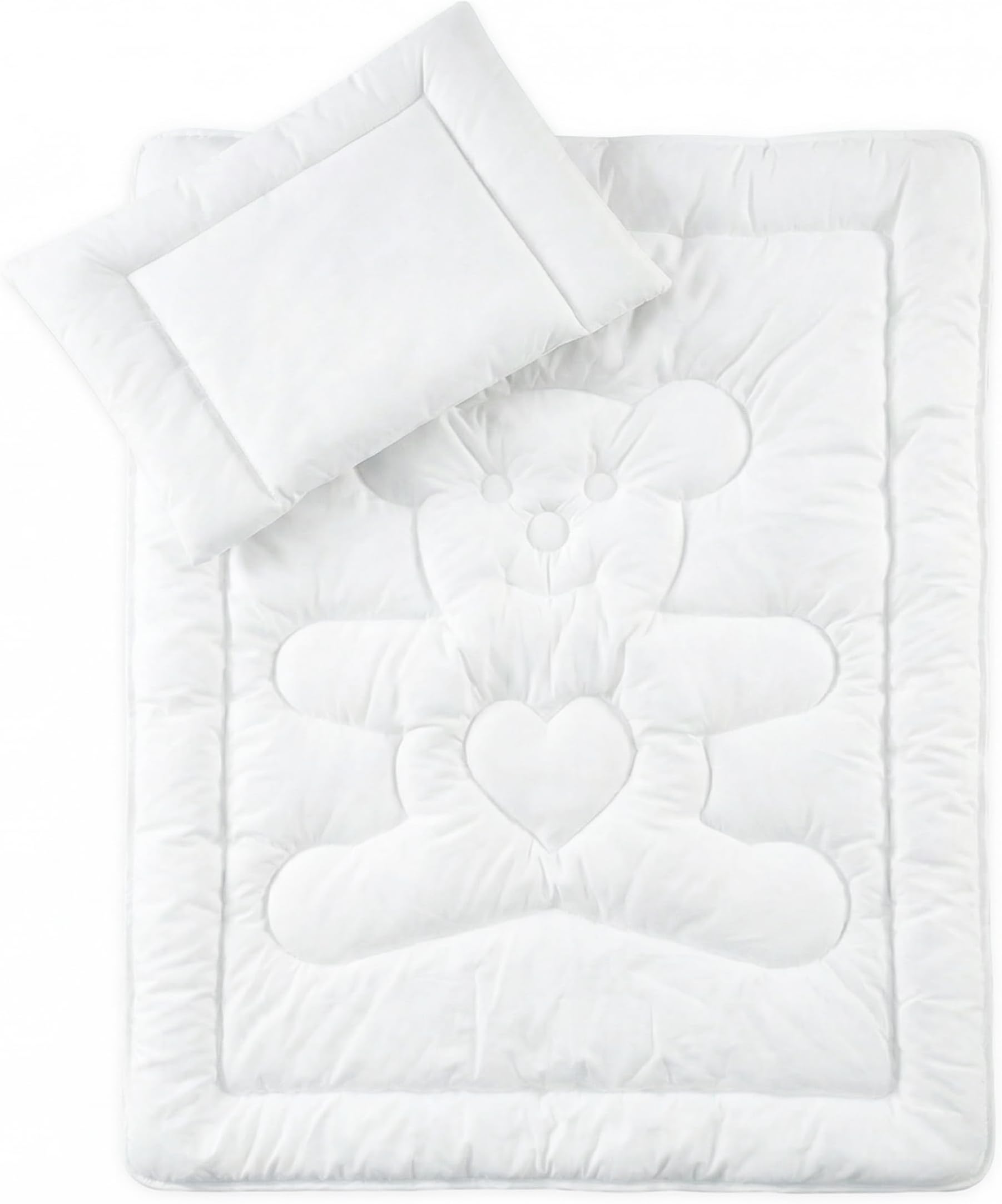 Baby Comfort Quilted Duvet & Pillow Filling Set White Bear Design 12M+ (80x70 cm)