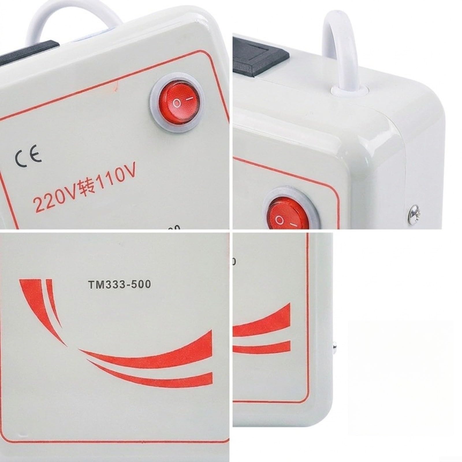 Transformador de tensión de 500 W/1000 W, 220 V a 110 V, con interruptor