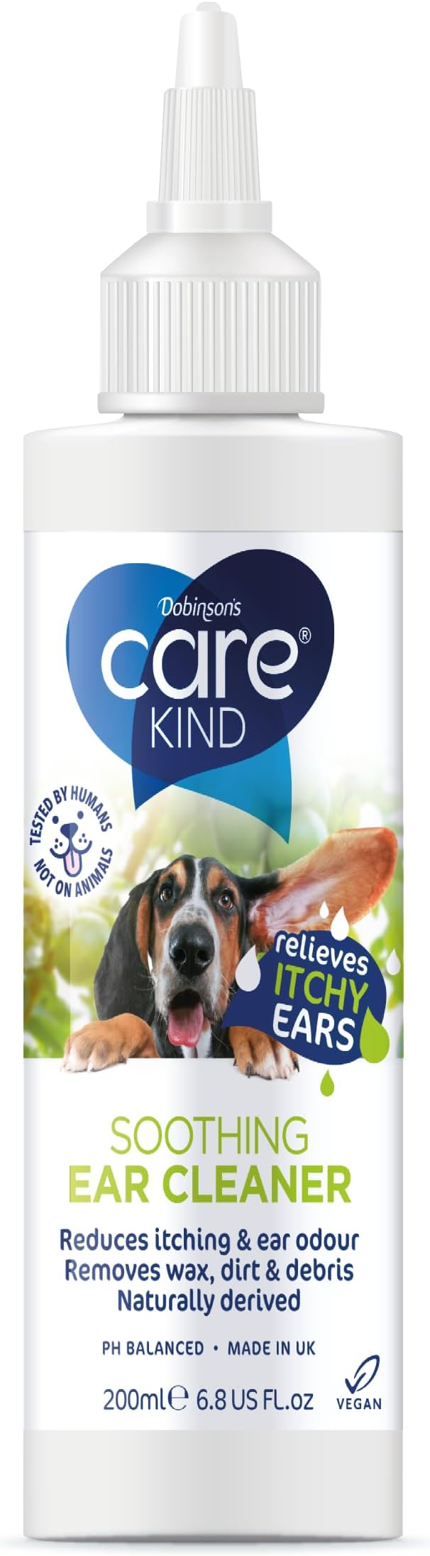 CAREKIND Dog Ear Cleaner Dog Ear Cleaner Solution 200ml Stop Head Shaking, Itchy & Waxy Ears