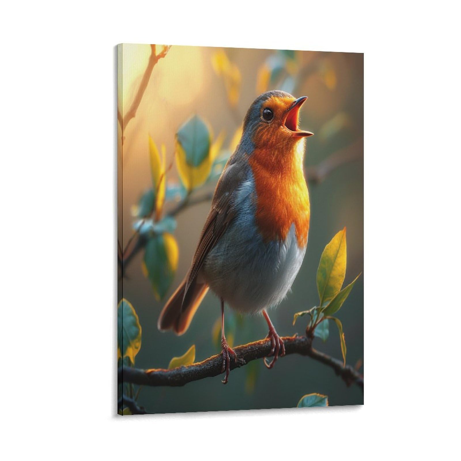 Vfklzcnyr Style-9 Robin 3D Canvas Print – Canvas Art Print Wall Art – Wall Decor Picture Stretched On Wooden Frame – Path To The Collection 20X30inch(50X75cm)
