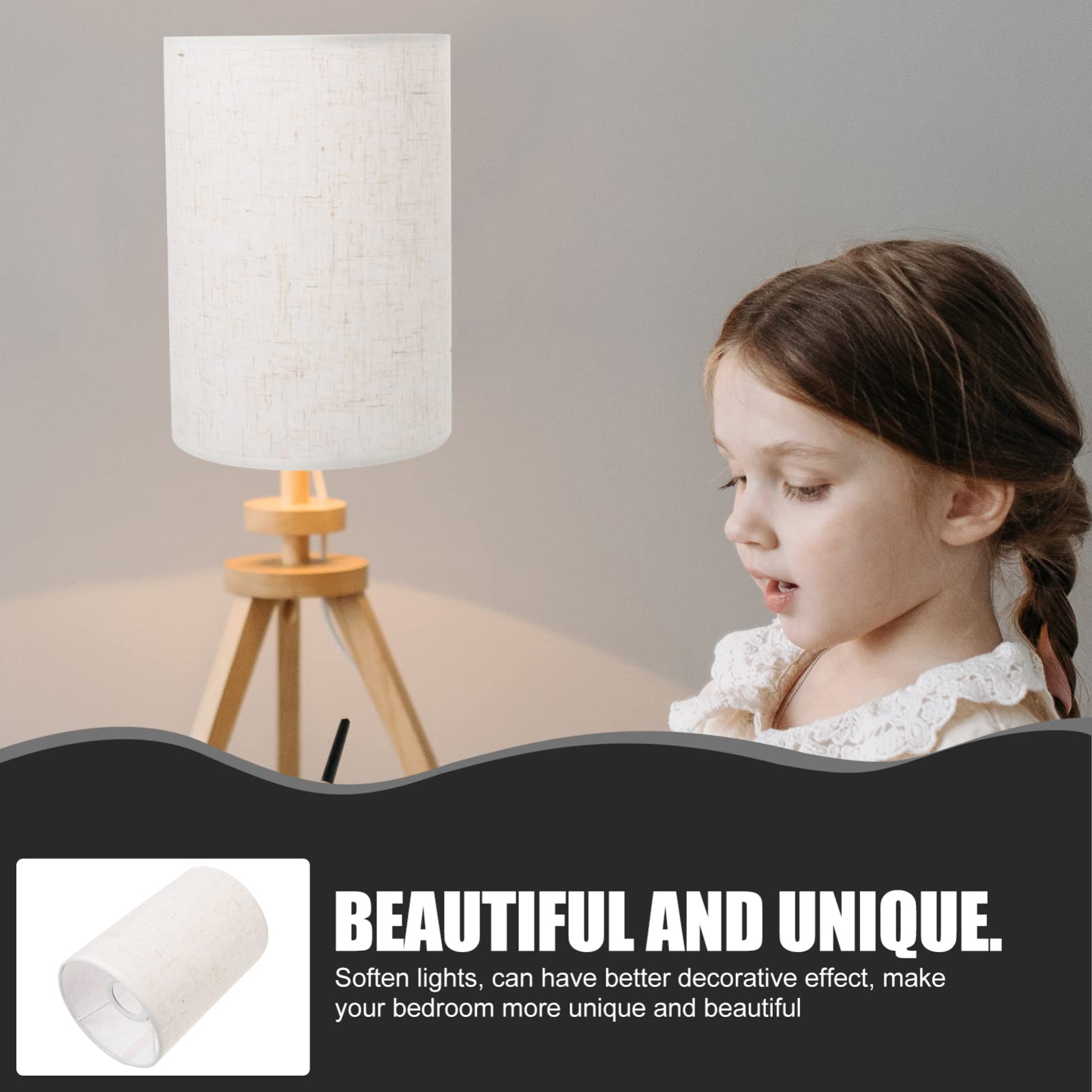 Beavorty Lino Beige Paralume per Lampada da Tavolo e