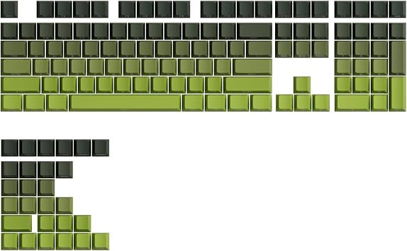 Akko Key Cap Set, 135 Keys, 60/75/85/100% Light Transmittance, Side Print, Cherry Profile, Double Shot, Compatible with MX Switch, Supports Full Keys, Forest, Gradation