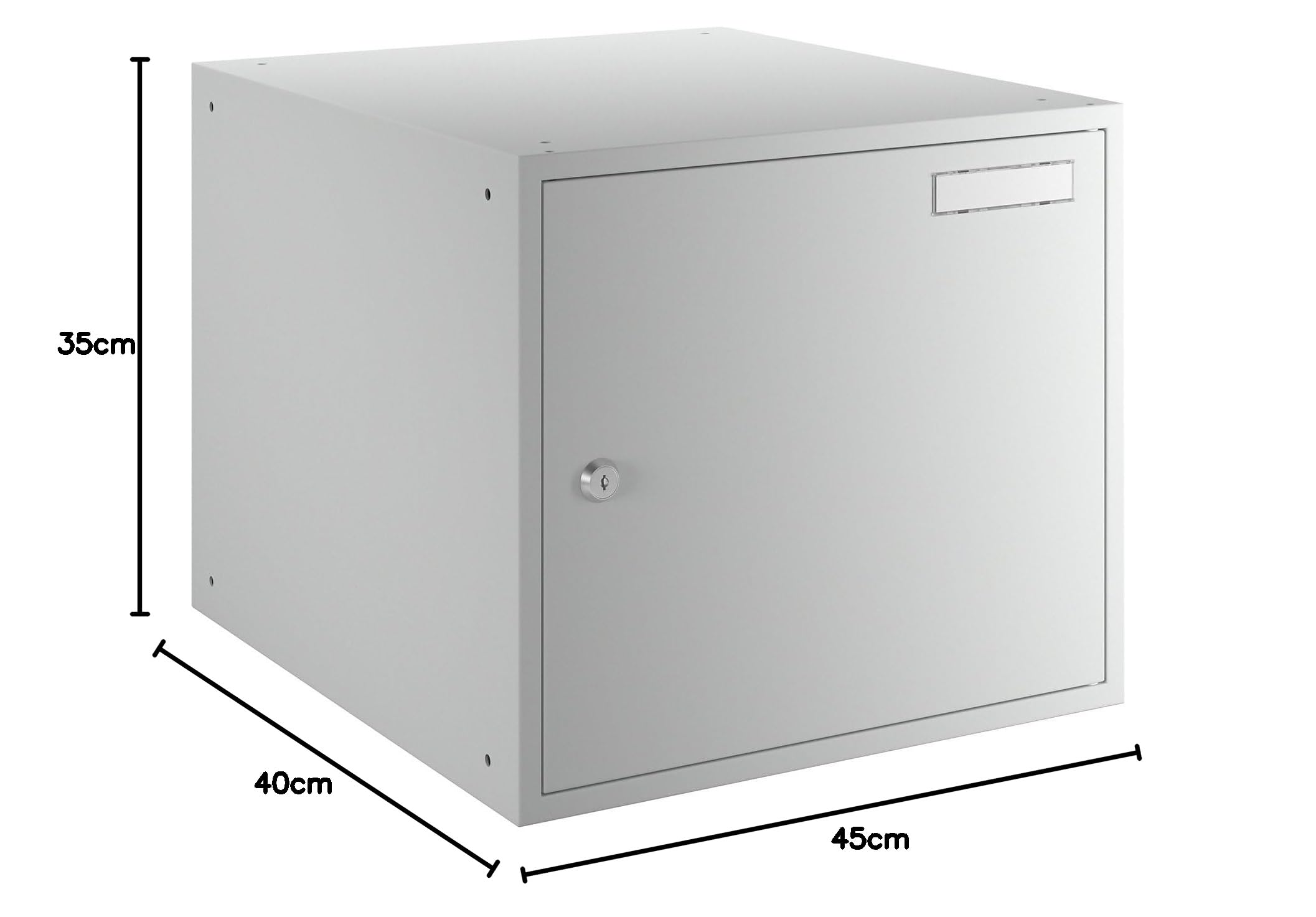 Casier verrouillable 350 x 400 x 450 mm porte en tôle pleine gris clair