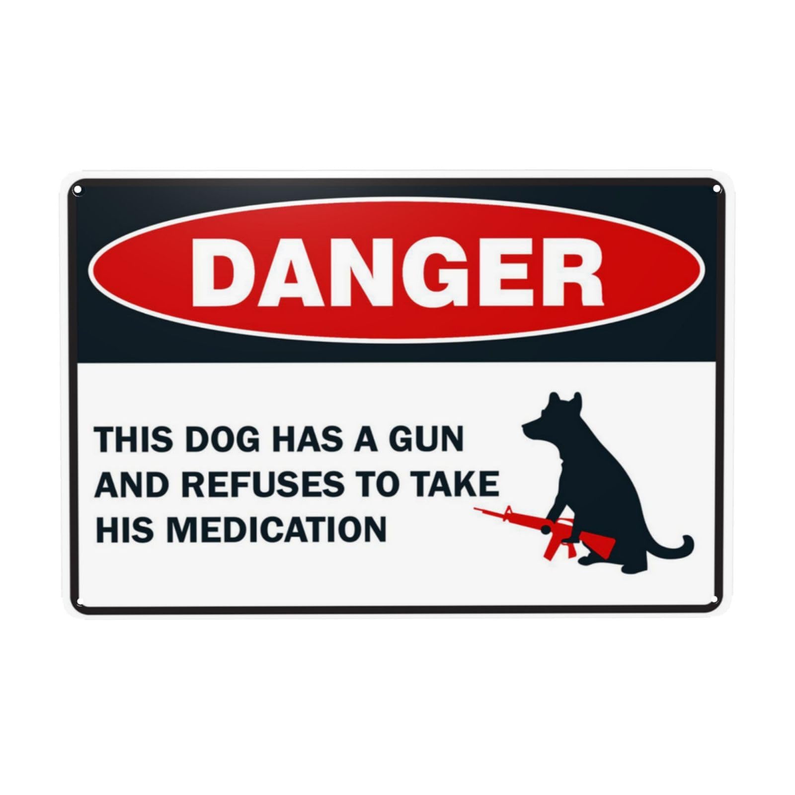 Humorous Beware Of Dog Creative Retro Sign, Courtyard Leisure Area Funny Safety Decor 12x8 Inch