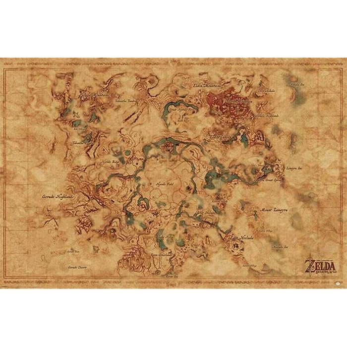 Buy Pyramid America Legend of Zelda Breath of The Wild Hyrule World Map