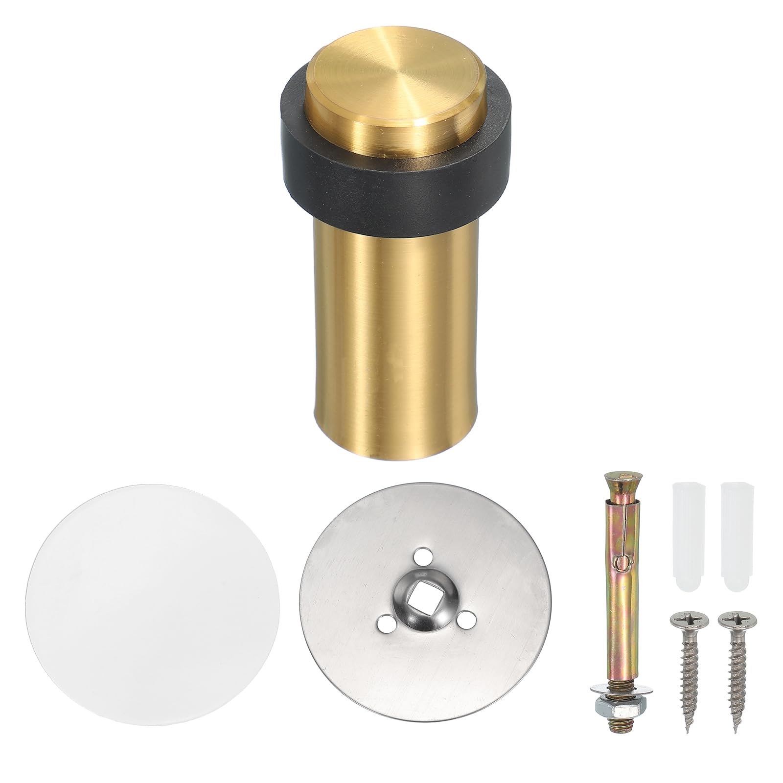 Butée de porte acier inoxydable PATIKIL de 80 mm, cylindre métallique de sol gris