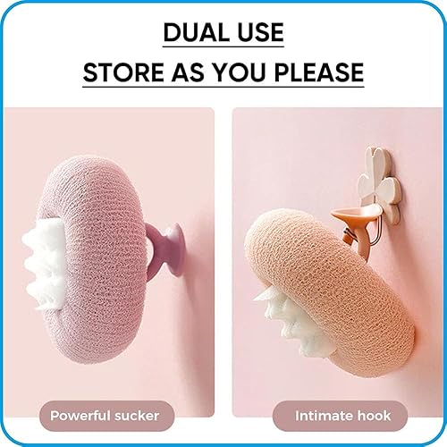 Miniatura 6 de Bola de baño con ventosa de girasol 2 en 1, cepillo de limpieza de esponja de baño exfoliante, bola de baño con ventosa, succión de esponja de baño,