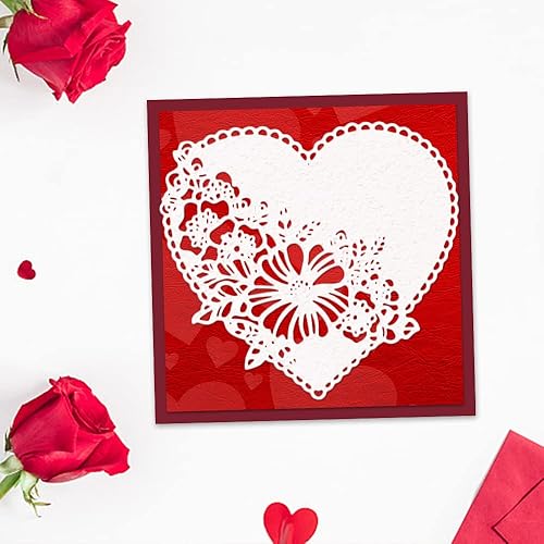 Miniatura 3 de Hying Troqueles de corte de marco de corazón de San Valentín para hacer tarjetas decoraciones de álbum de fotos flores huecas troqueles de encaje