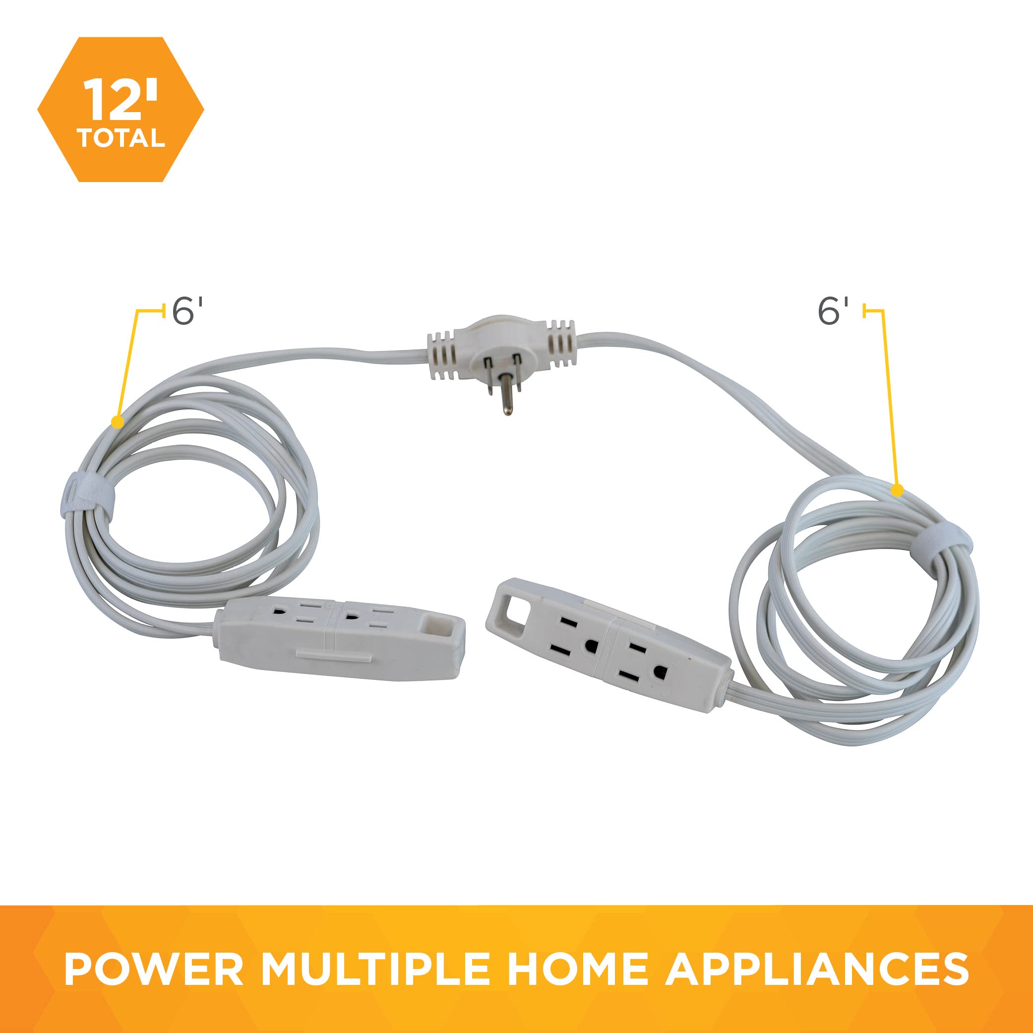 Woods Sofa Cord - 6 Outlets, 12 Feet -6