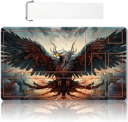 Miniatura 65 de Tapete de juego MTG cosido de alta calidad con zonas y parte trasera de goma antideslizante, tapete de juego TCG para MTG y otros juegos de cartas