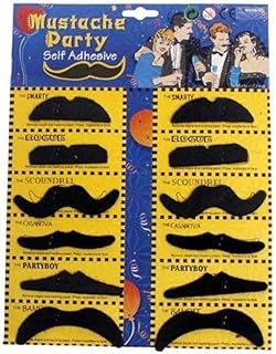 【la select】付け髭 つけひげ 12個セット 宴会 オシャレ小物 ハロウィン 口髭 人工毛 ウィッグ COS コスプレ用 仮装用 ダンス用 小物 パーティー 忘年会 文化祭