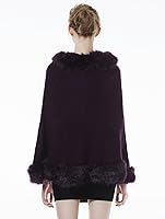 Vista 29 de BEAUTELICATE Chal de piel sintética con gancho para novia, boda de invierno Negro