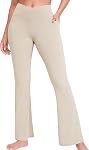 Yogaration Crossover Flared Leggings pour les femmes avec des poches, Pantalon de yoga haute taille taille 31'', pantalons de fond de cloche nu