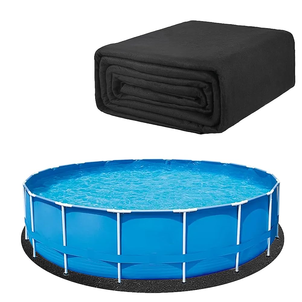 Tapiz Suelo Piscina, 305 cm Base de Piscina Redonda, Alfombra PIS-CINA Suelo, Antideslizante, Lona De Suelo para Pool, Protección para spas Exteriores e hinchables