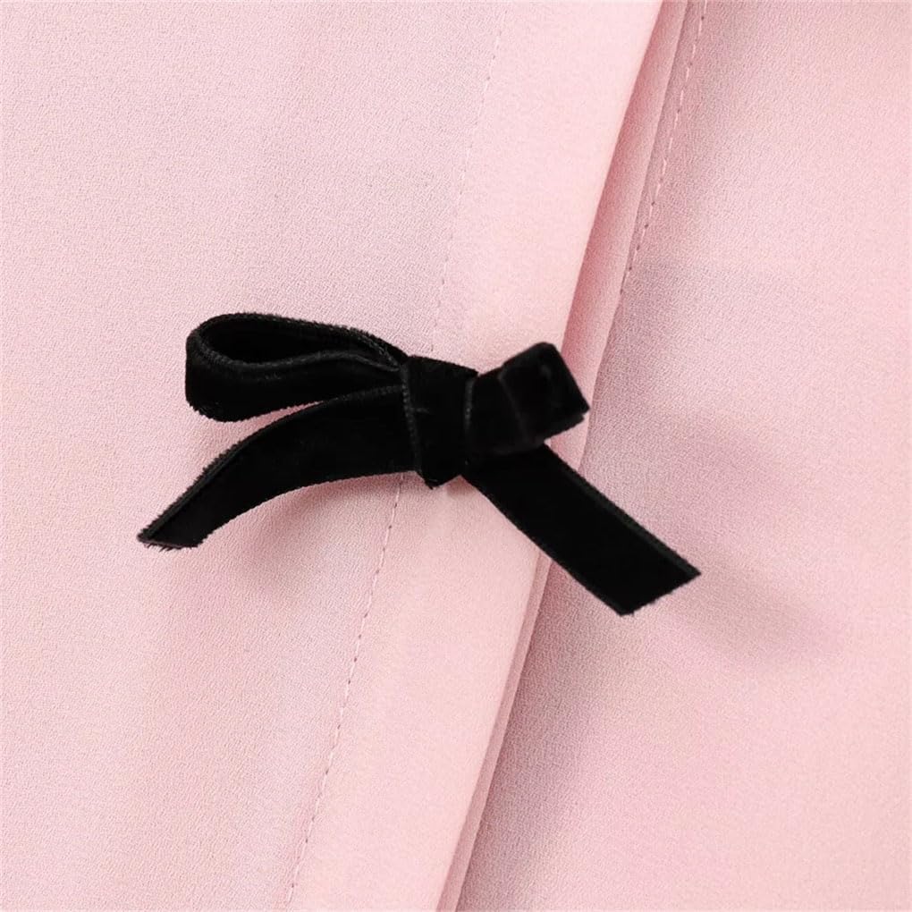 Women's Long Sleeved Collar Single Breasted Shirt with Bow Decoration