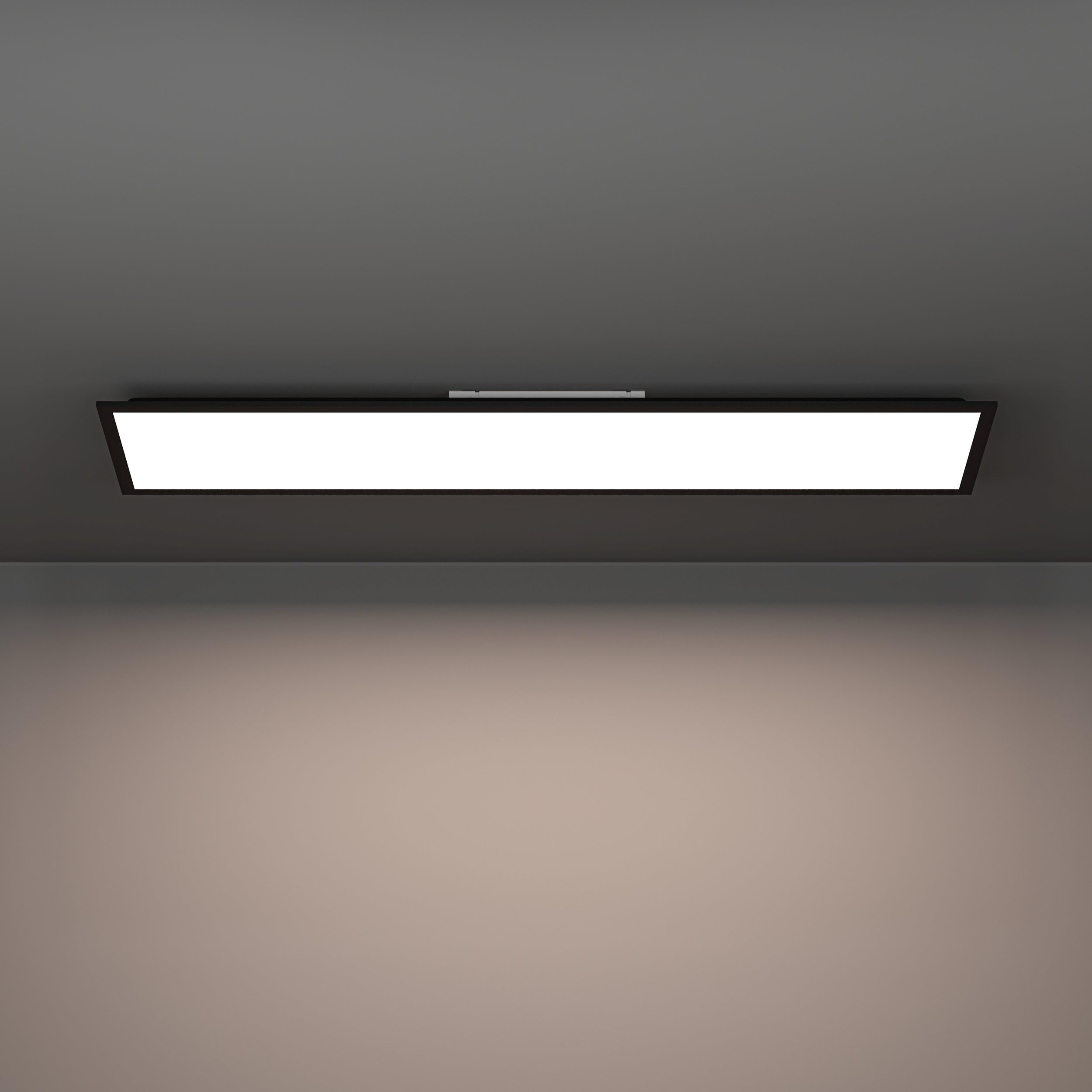 EGLO connect.z Smart-Home LED Panel Moradillo-Z, 120 x 30 cm | ZigBee Deckenleuchte, Matter, App und Sprachsteuerung Alexa, warmweiß-kaltweiß, RGB, dimmbar, Deckenlampe schwarz