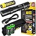 EdisonBright Nitecore MH10 CREE XM-L2 U2 LED 1000 Lumen USB Rechargeable Flashlight, 18650 rechargeable Li-ion battery, USB charging cable and Holster with 2 X CR123A lithium Batteries