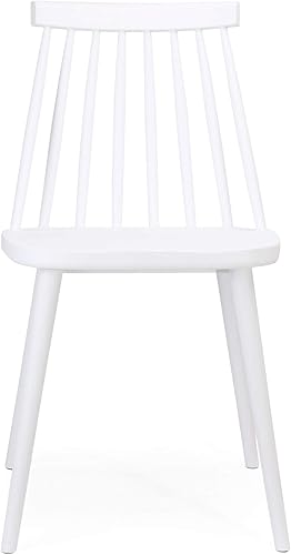 Miniatura 7 de Juego de 2 sillas de comedor con respaldo de husillo, sillas de escritorio de polipropileno estilo granja y juegos de mesa y sillas para asientos de