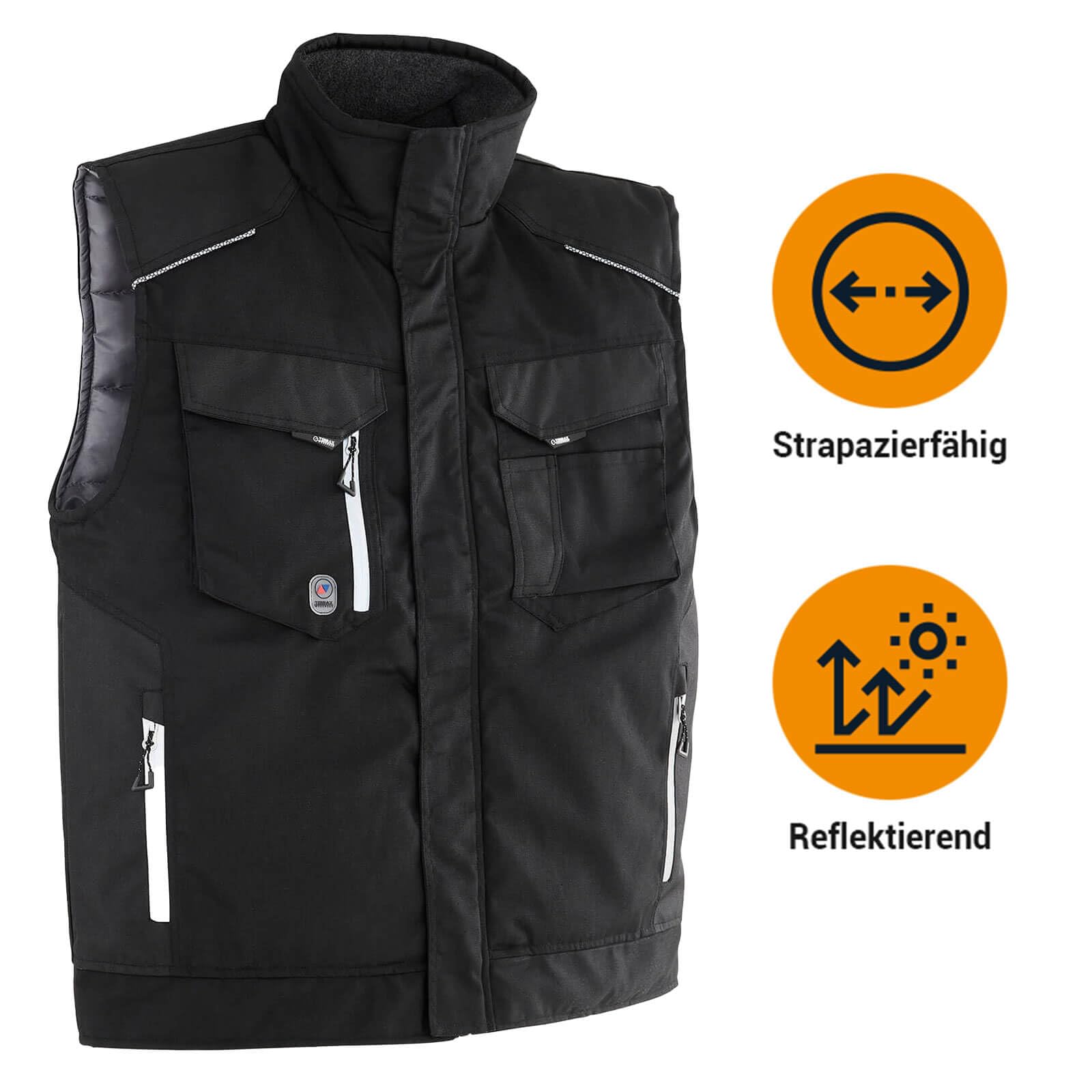 TERRAX WORKWEAR Watowana kamizelka robocza z odblaskowymi detalami