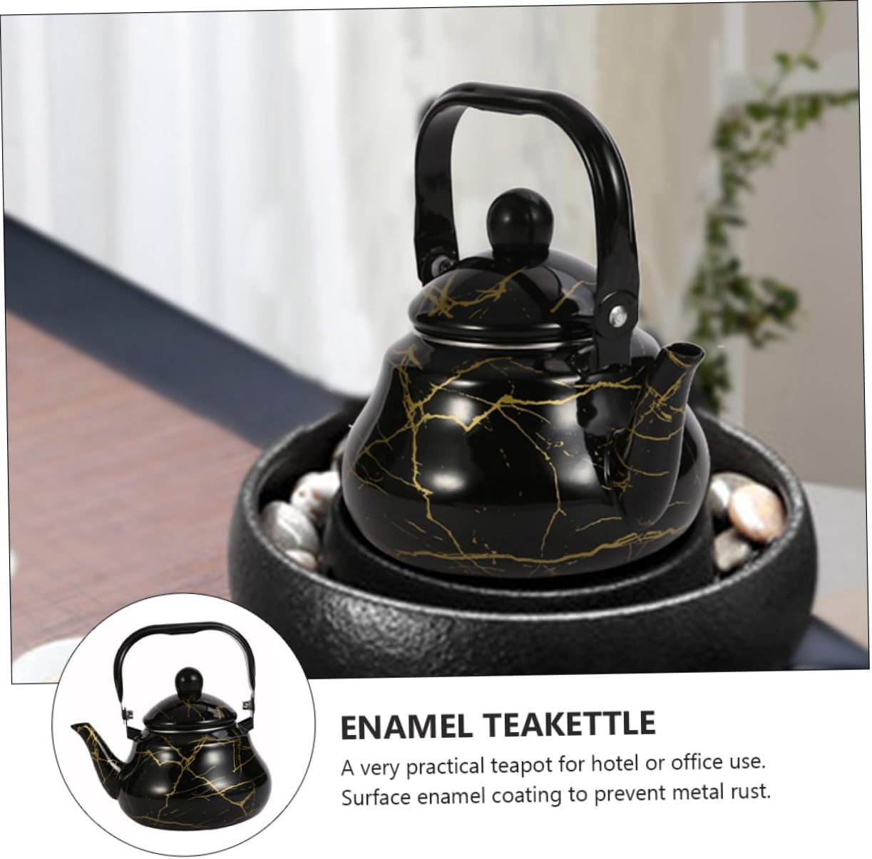 Marble Tea Pot for Stove Porcelain Enamel Tea Kettle Stovetop Kettle Spout Kitchen Tool