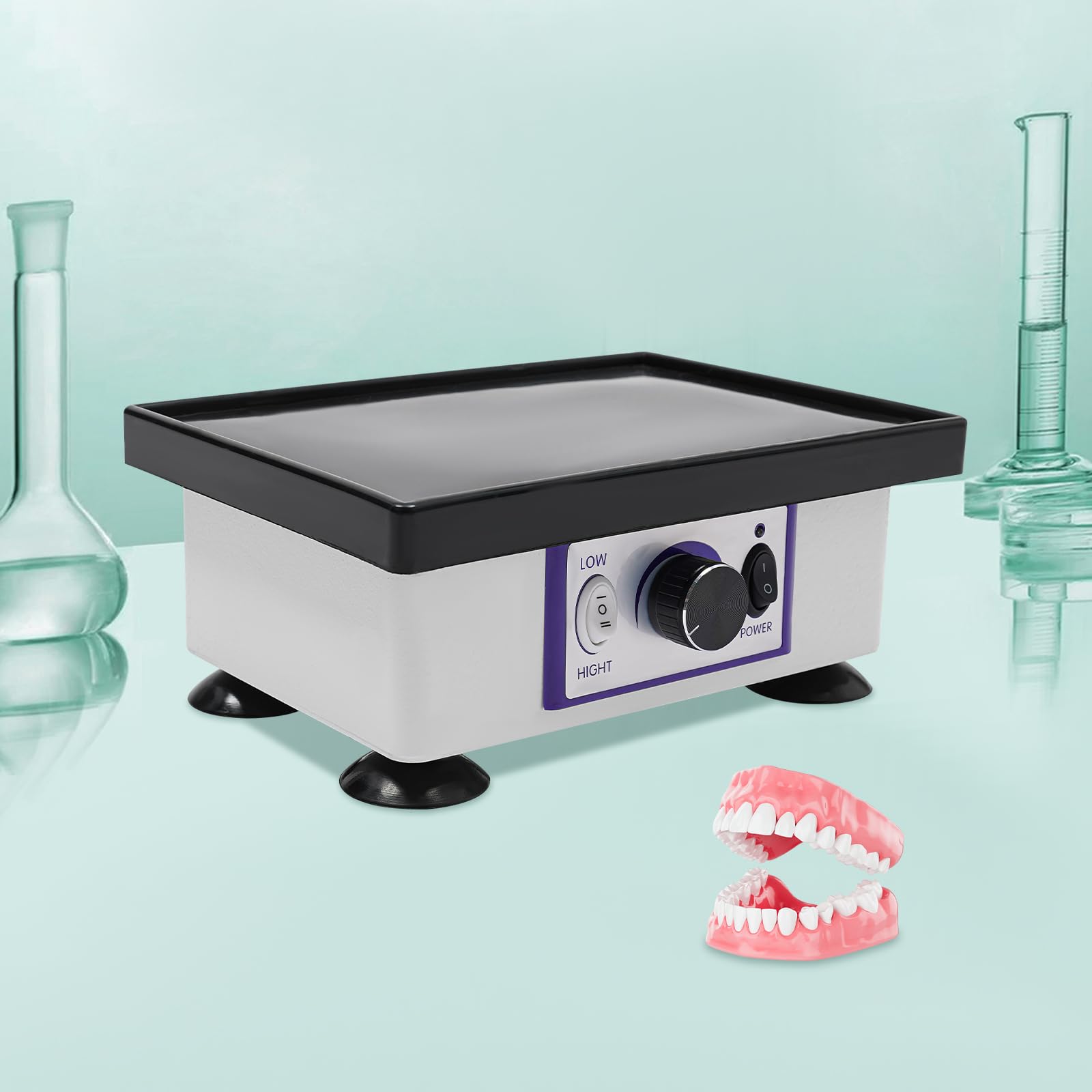 Oscillatore Quadrato Dentale Vibrazione per Gesso Vibrazione per Laboratorio 150W Kit per Laboratorio Odontoiatrico Ospedale Dentista Clinica - 24×18×10cm