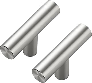 Ravinte Decor 30 Pack Brushed Nickel Cabinet Knobs - 2in Stainless Steel T-Bar Drawer Pulls for Kitchen Bathroom Dresser