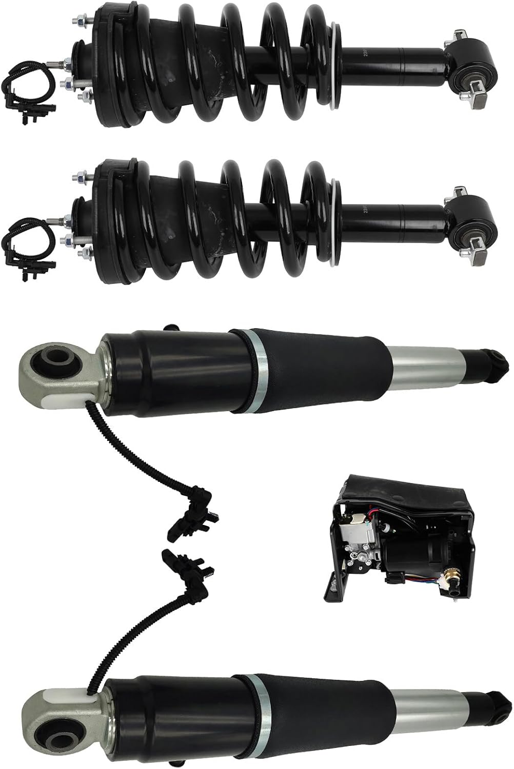 Front And Rear Air Shocks Struts Assembly with Compressor Pump for Cadillac Escalade ESV 2015-2020 for for Chevrolet Suburban Tahoe 2015-2020 for GMC Yukon 2015-2018 23151122 17522345-101