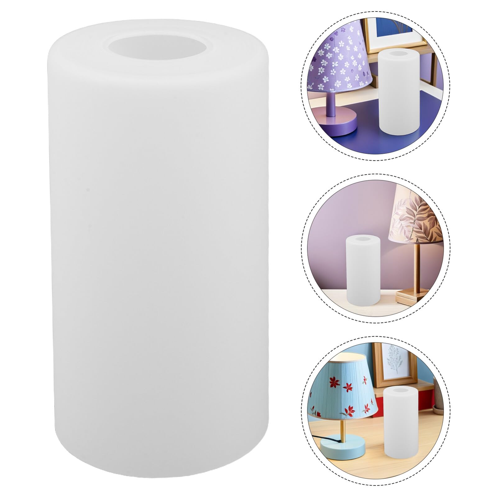 Pantalla Cilíndrica de Vidrio Esmerilado para Lámpara E27 Diámetro 100 MM X Altura 200 MM Cubierta de Repuesto Resistente al Calor para Lámparas de Mesa y Pie Iluminación