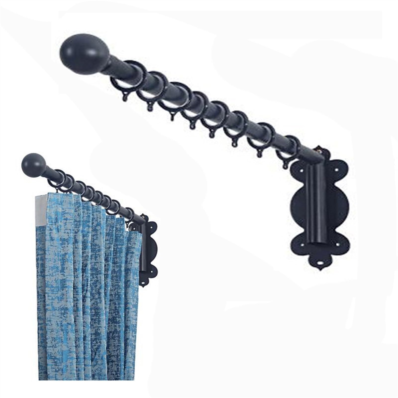 Xyueru One Color Swing Arm Window Curtain Rod, Door Curtain Rail For Front Door (70Cm)