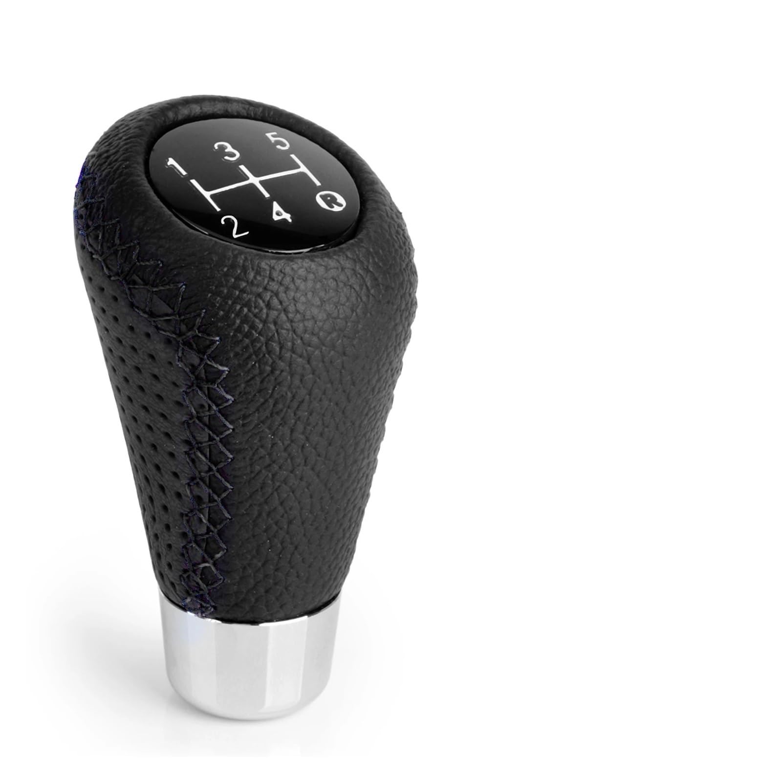 Grozzy Universal Shifter Handle 5 for Speed Manual Leather Red Stitch Gear Shift Knob Car Stick Lever Transmission(Black)